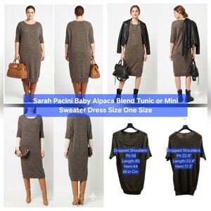 Sarah Pacini Baby Alpaca Blend Tunic or Mini Sweater Dress Size One Size